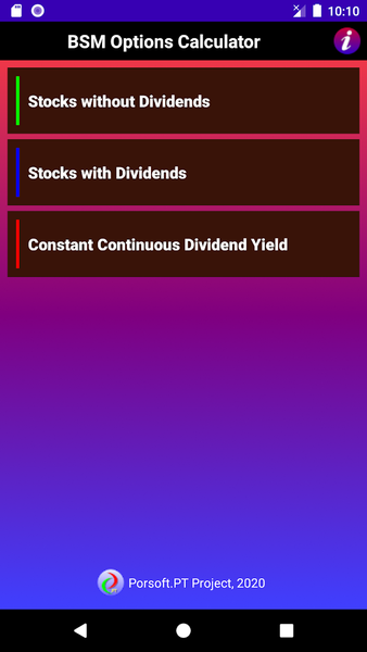 BSM Options Calculator - FREE - Image screenshot of android app