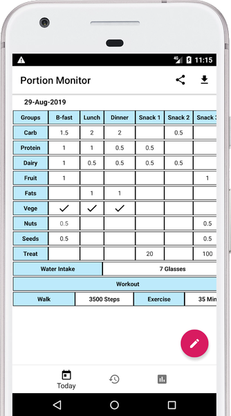 Portion Monitor - عکس برنامه موبایلی اندروید