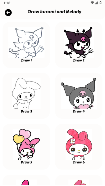 Draw Kuromi and Melody - عکس برنامه موبایلی اندروید