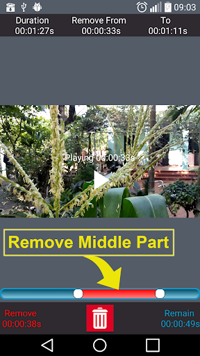 Remove Middle Parts Video - عکس برنامه موبایلی اندروید