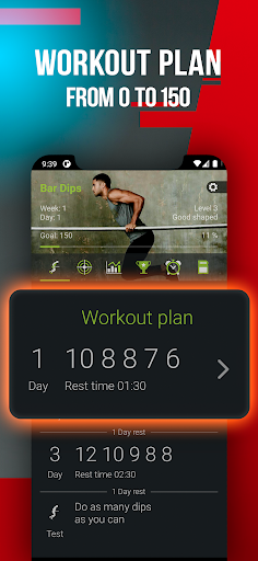 150 Dips Workout: Strong Arms - Image screenshot of android app