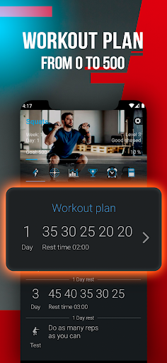 500 Squats: Home Workout - Image screenshot of android app
