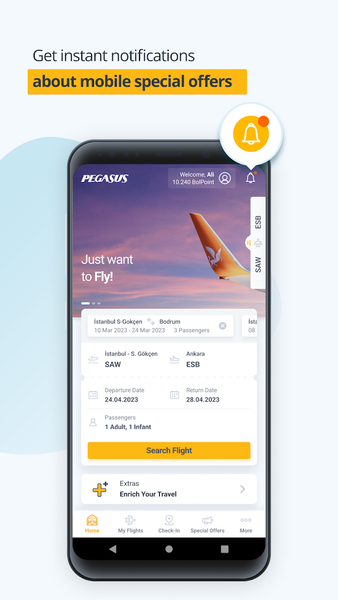 Pegasus: Cheap Flight Tickets - عکس برنامه موبایلی اندروید