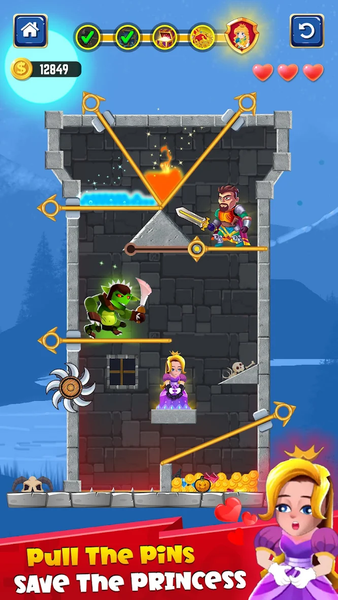 Hero Rescue - Pin Puzzle Games - Gameplay image of android game