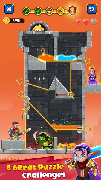 Hero Rescue - Pin Puzzle Games - Gameplay image of android game