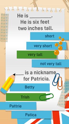 English Grammar Practice Test Quiz - Gameplay image of android game