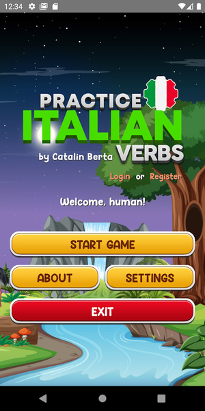 Learn Italian Verbs Game - Gameplay image of android game