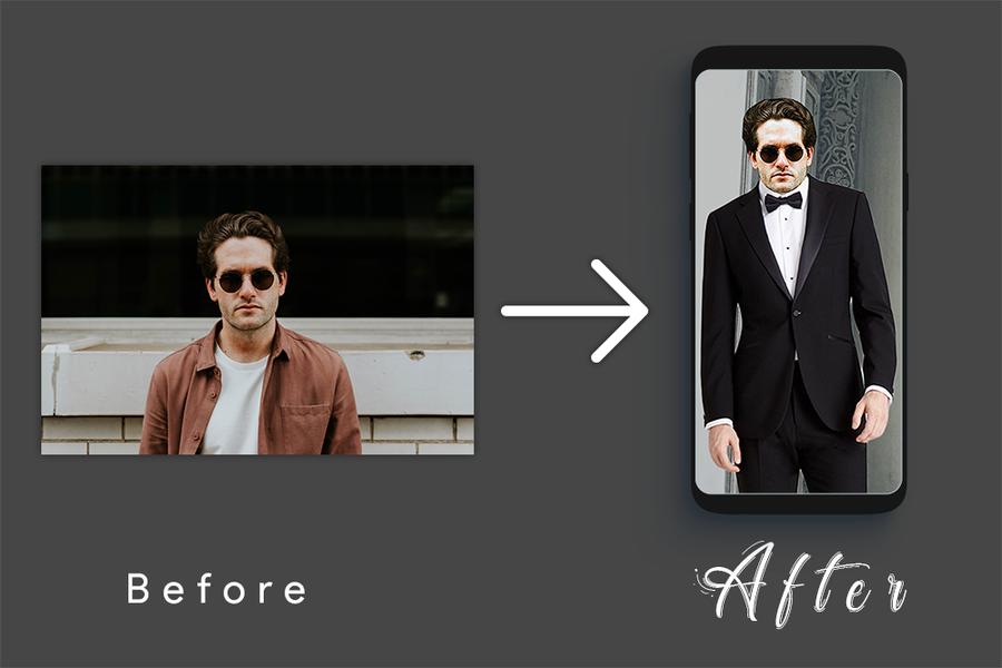 Tuxedo photo frames and editor - عکس برنامه موبایلی اندروید