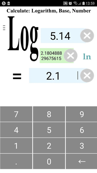 Logarithm Log Ln Base e, Base - عکس برنامه موبایلی اندروید