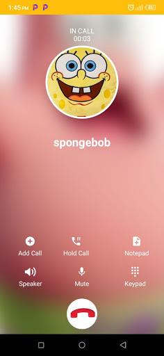 sponge fake call bob - Image screenshot of android app