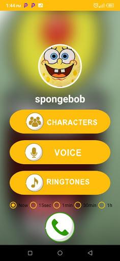sponge fake call bob - Image screenshot of android app