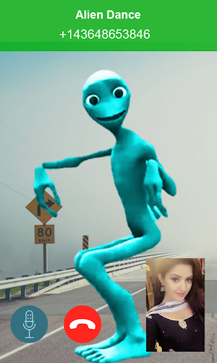 green alien dancing