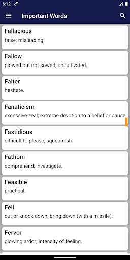Vocabulary Builder for GRE® - Image screenshot of android app