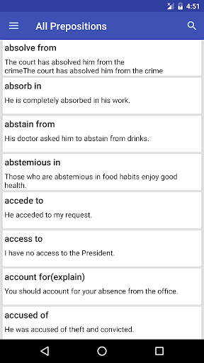 English Prepositions Offline - Image screenshot of android app