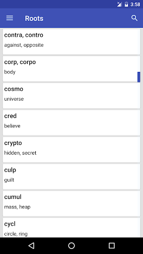 Root Words : Prefix Suffix - Image screenshot of android app
