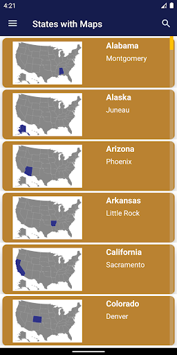 US States Quiz - Gameplay image of android game