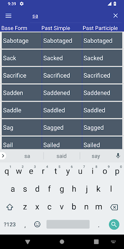 Verb Forms Dictionary - Image screenshot of android app