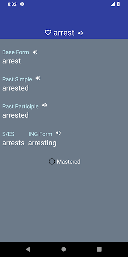 Verb Forms Dictionary - عکس برنامه موبایلی اندروید