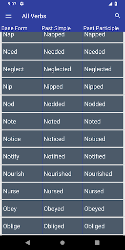 Verb Forms Dictionary - Image screenshot of android app