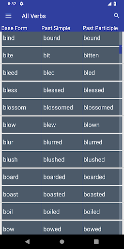 Verb Forms Dictionary - عکس برنامه موبایلی اندروید