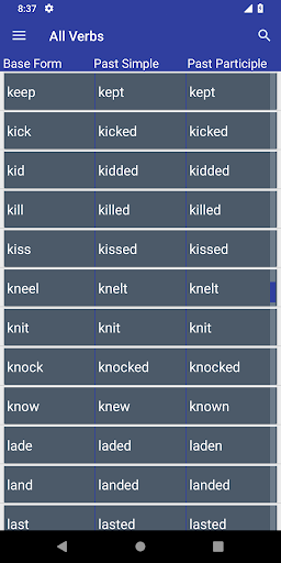 Verb Forms Dictionary - Image screenshot of android app