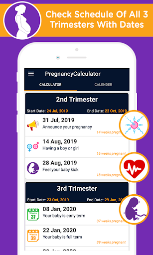 Pregnancy calculator and calendar, Due date - Image screenshot of android app