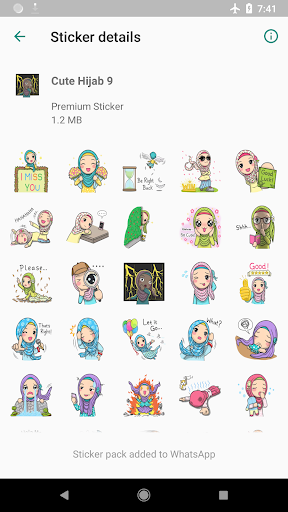 Best Sticker Cute Hijab Islamic - WAStickerApps - Image screenshot of android app