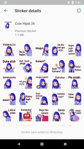 Best Sticker Cute Hijab Islamic - WAStickerApps - Image screenshot of android app