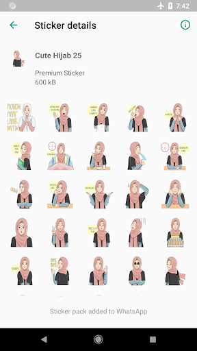 Best Sticker Cute Hijab Islamic - WAStickerApps - Image screenshot of android app