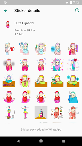 Best Sticker Cute Hijab Islamic - WAStickerApps - Image screenshot of android app
