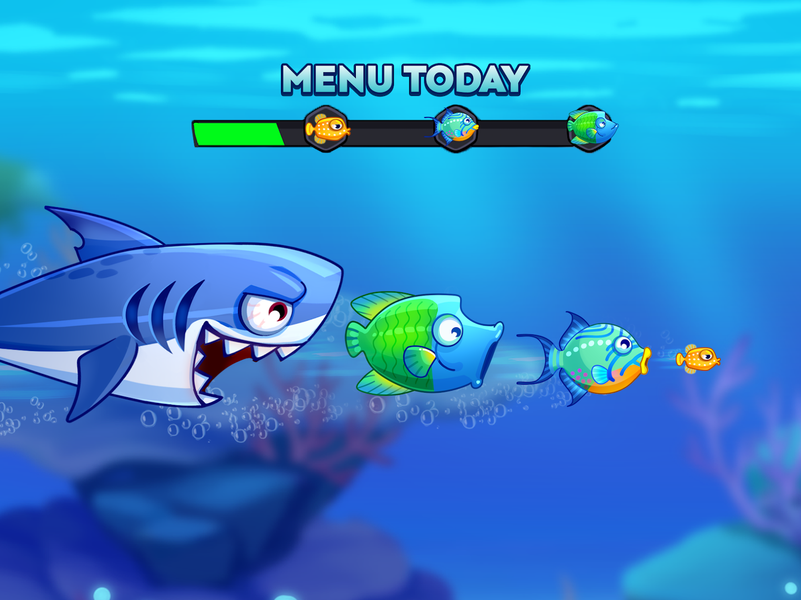 Fish Dash: Hungry Shark Frenzy - Gameplay image of android game