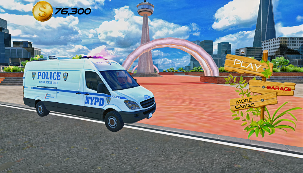 Police Van Duty Car Game 2023 - Gameplay image of android game