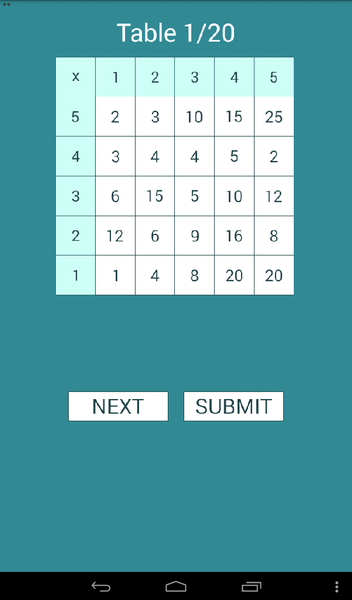 Math Table Test - عکس برنامه موبایلی اندروید