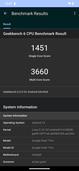Geekbench 6 - Image screenshot of android app