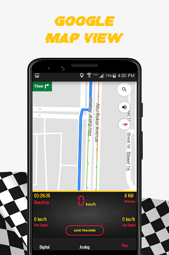 GPS Speedometer - Trip Meter, Speed Tracker On Map - عکس برنامه موبایلی اندروید