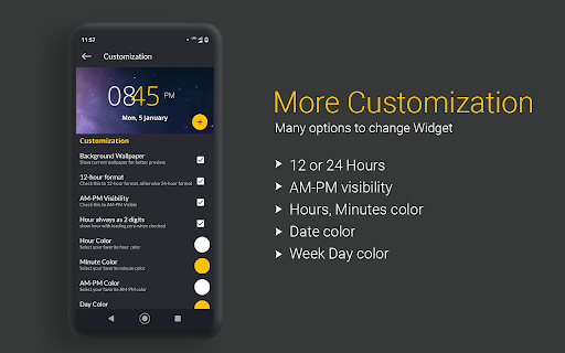 Digital Clock Widget - عکس برنامه موبایلی اندروید