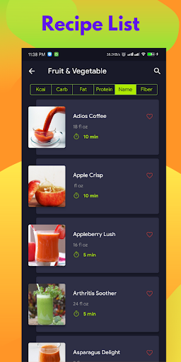 Fruit Vegetable Juice Recipes - Image screenshot of android app