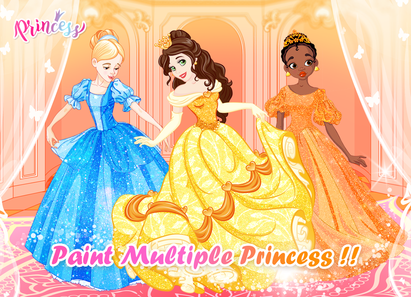 Princess Color by Number Game - عکس بازی موبایلی اندروید