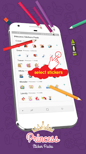 Magic King Princess Stickers for WhatsApp - Image screenshot of android app