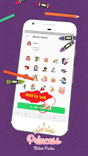 Magic King Princess Stickers for WhatsApp - Image screenshot of android app