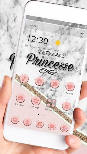 Princesse Pink Gloden Marble Theme - عکس برنامه موبایلی اندروید