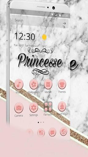 Princesse Pink Gloden Marble Theme - عکس برنامه موبایلی اندروید