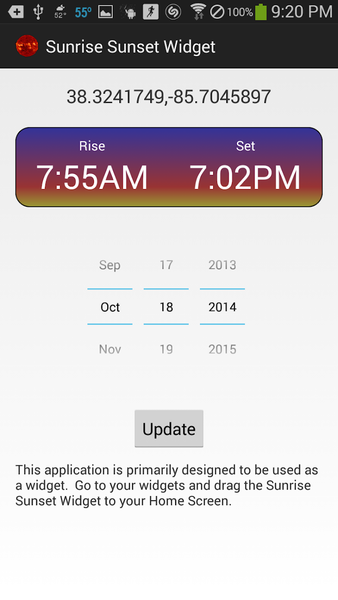 Sunrise and Sunset Widget - Image screenshot of android app