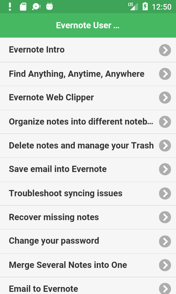 User Guide for Evernote - عکس برنامه موبایلی اندروید