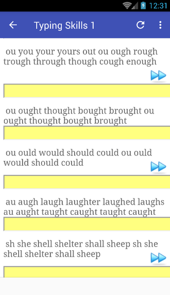 Typing skills - Image screenshot of android app