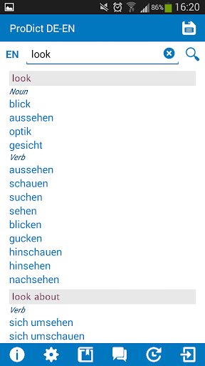 German - English dictionary - Image screenshot of android app