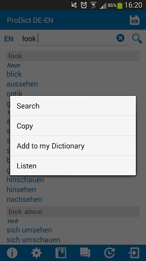 German - English dictionary - عکس برنامه موبایلی اندروید