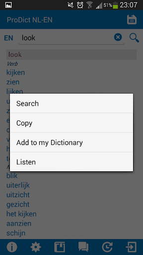 Dutch - English dictionary - عکس برنامه موبایلی اندروید