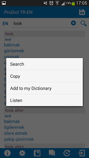 Turkish - English dictionary - عکس برنامه موبایلی اندروید