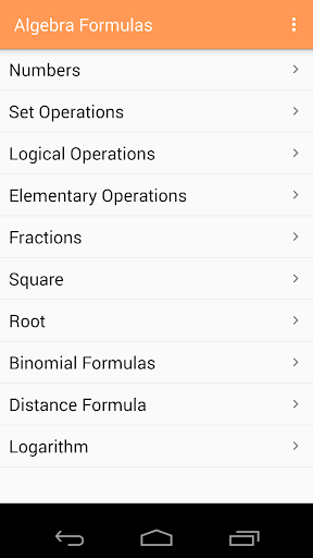 Algebra Formulas - عکس برنامه موبایلی اندروید